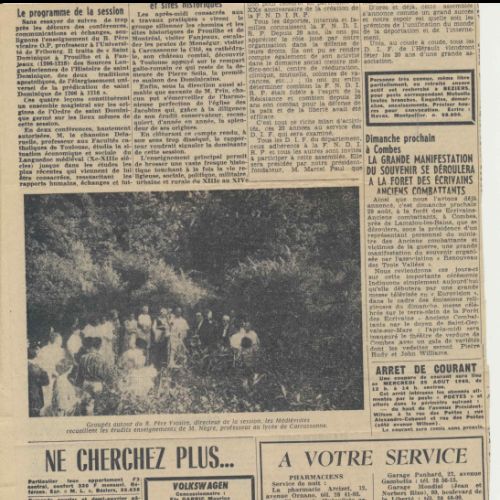 1965 Presse Colloque No1 saint Dominique en Languedoc