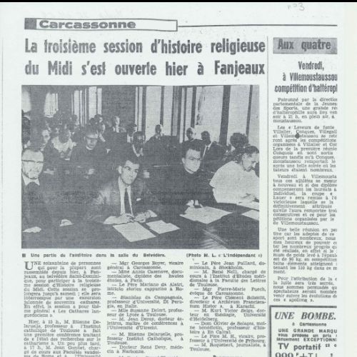 1967 Presse Colloque N°3 Les cathares